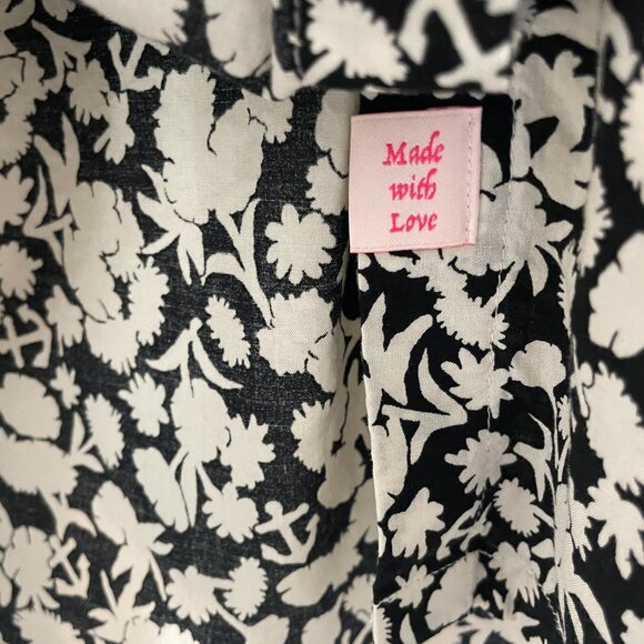 SCOTCH & SODA Flower and Anchor AlloverBalloon Sleeve Shirt Women's Size 34 (XS) - Picture 6 of 7